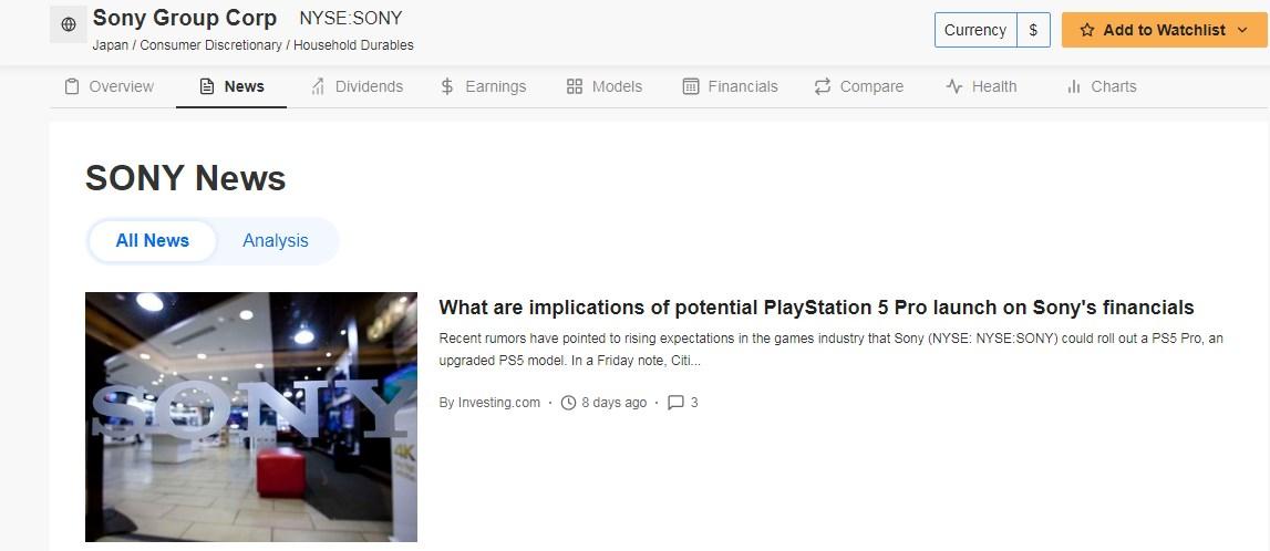 Sony News