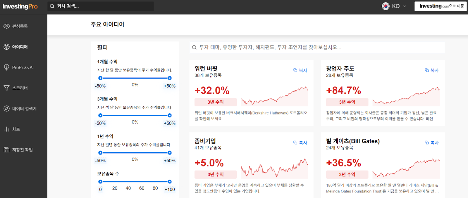 InvestingPro - 아이디어