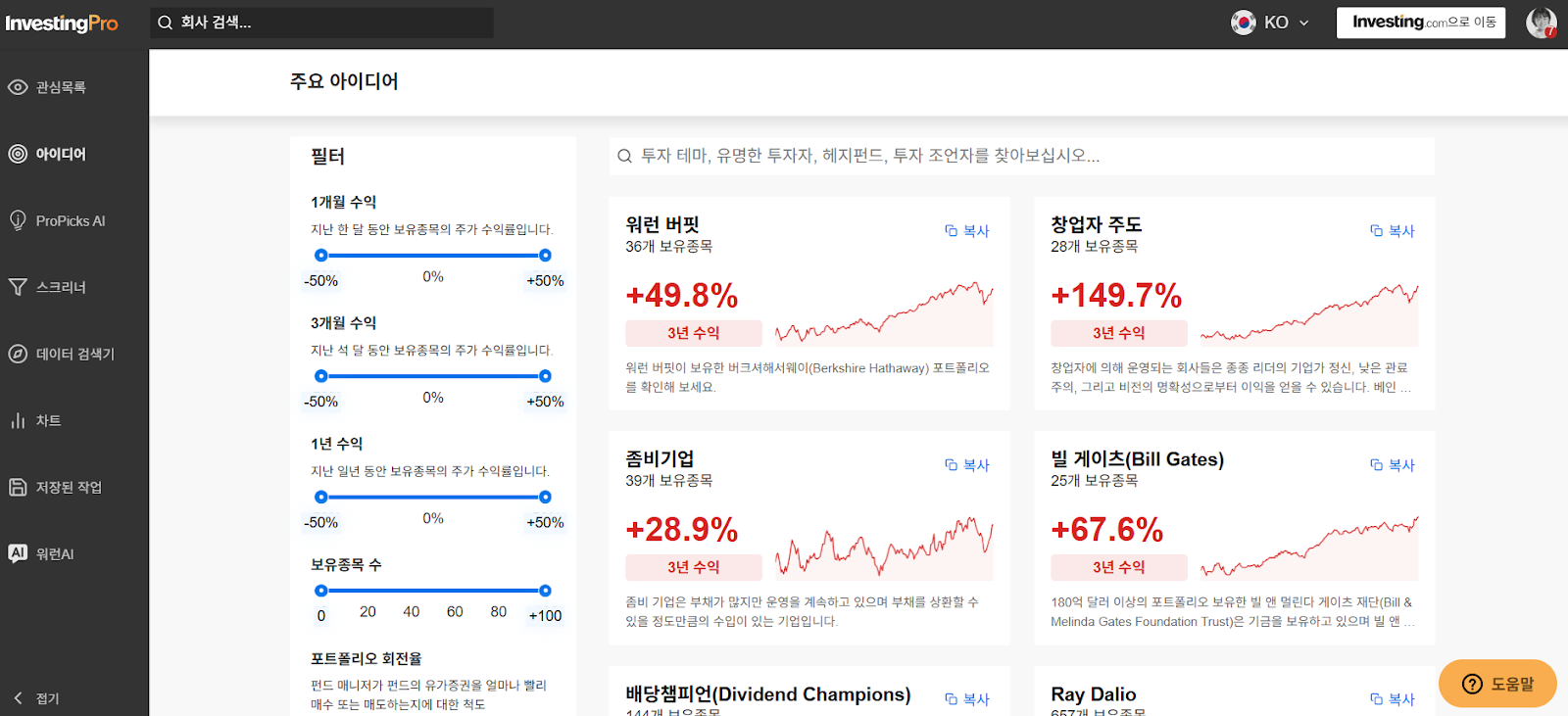 InvestingPro - 아이디어