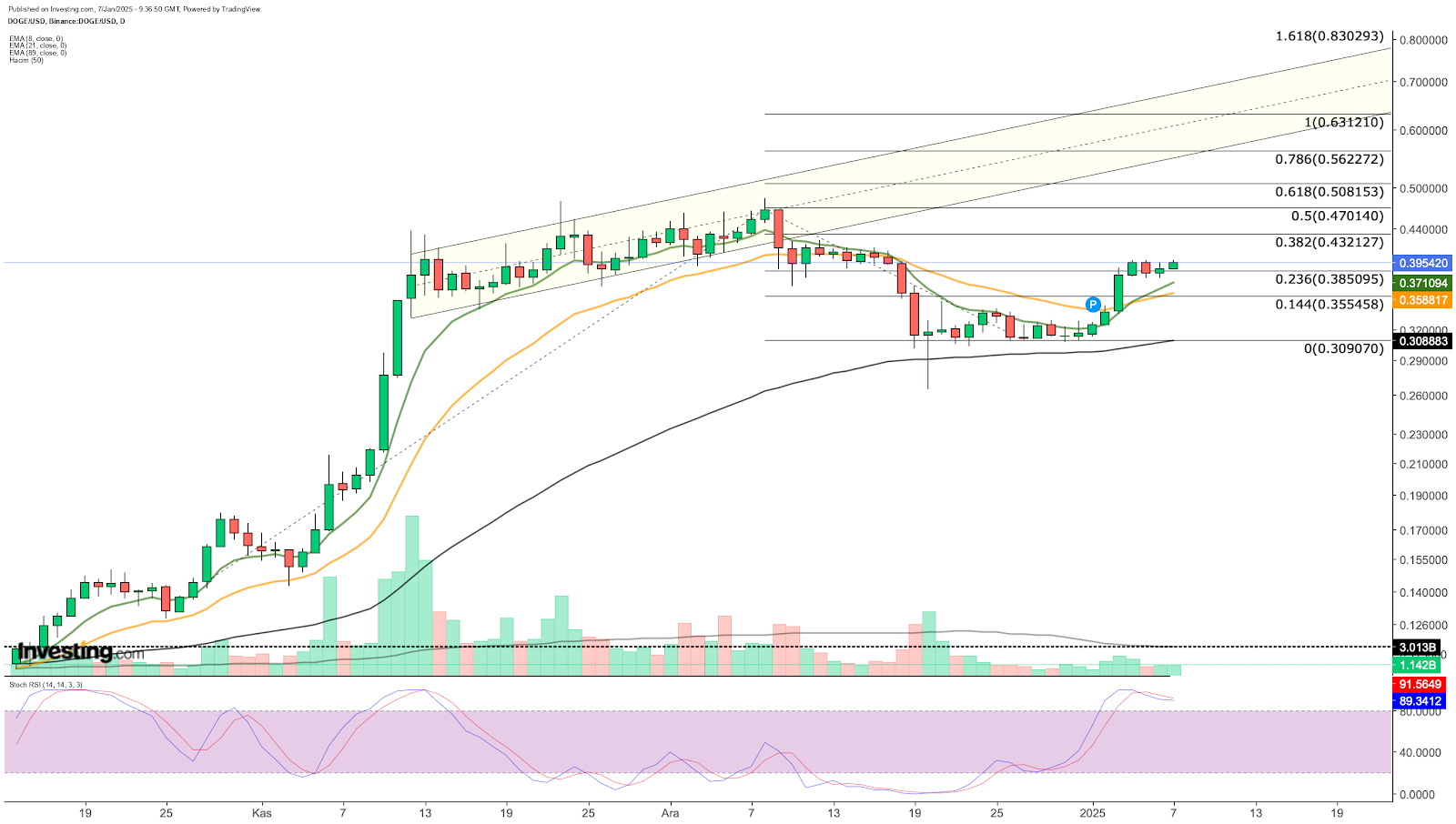 DOGE/USD 가격 차트