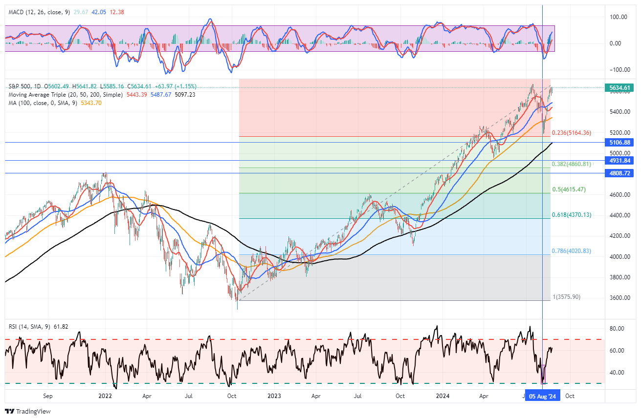 S&P 500 지수 일간 차트