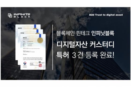 인피닛블록, 디지털자산 커스터디 특허 3건 등록