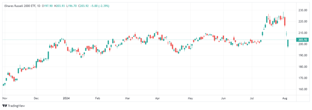 러셀 2000 ETF 일간 차트