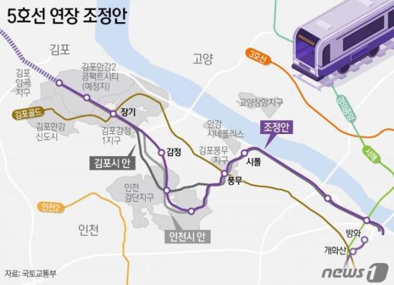 5호선 연장안 김포·인천 협의 가능성 높아지나…